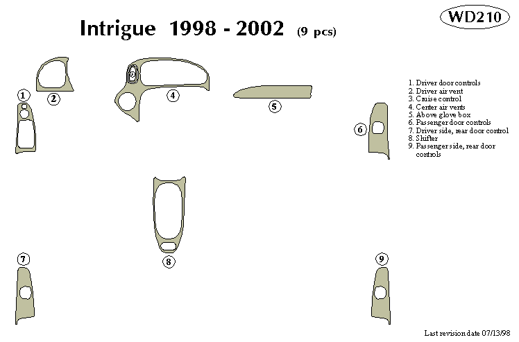 Oldsmobile Trigue Dash Kit by B&I