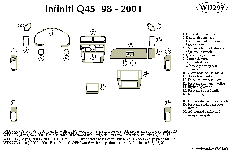 Fiti Q45 Dash Kit by B&I