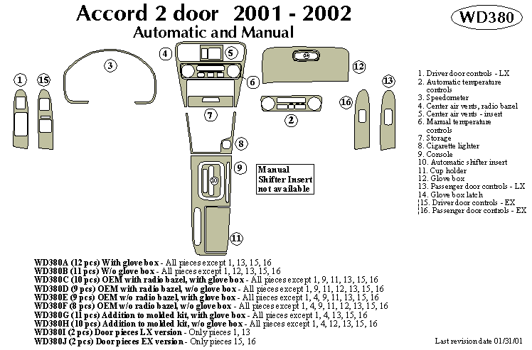 Honda Accord Dash Kit by B&I