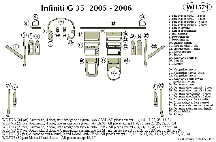 Fiti G35 Dash Kit by B&I