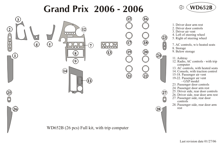 Pontiac Gr Prix Dash Kit by B&I
