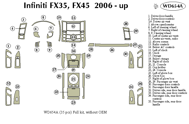 Fiti Fx35 Fx45 Dash Kit by B&I