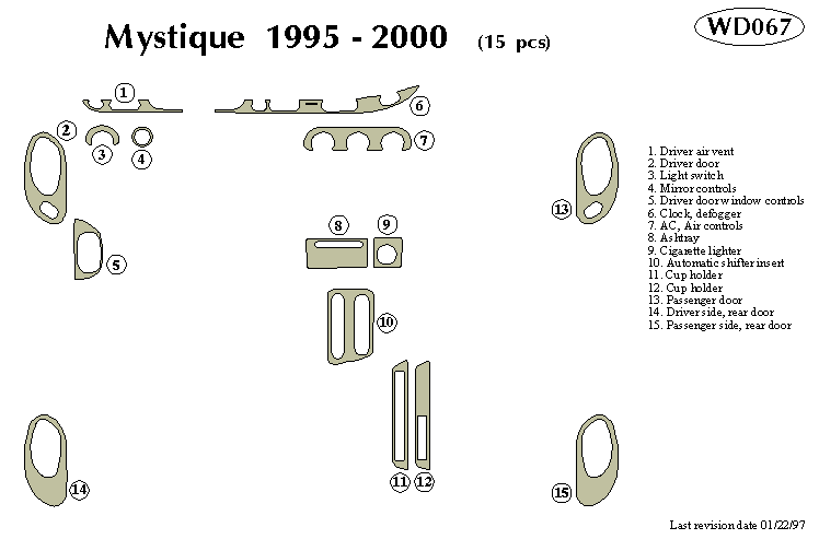 Mercury Mystique Dash Kit by B&I