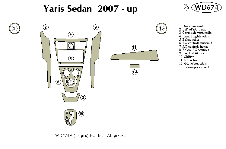 Toyota Yaris Sedan Dash Kit by B&I
