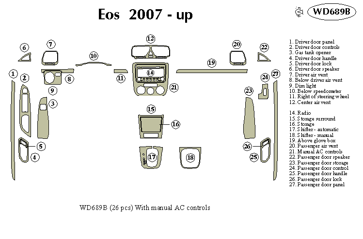 Wd691 Volkswagen Eos Dash Kit by B&I